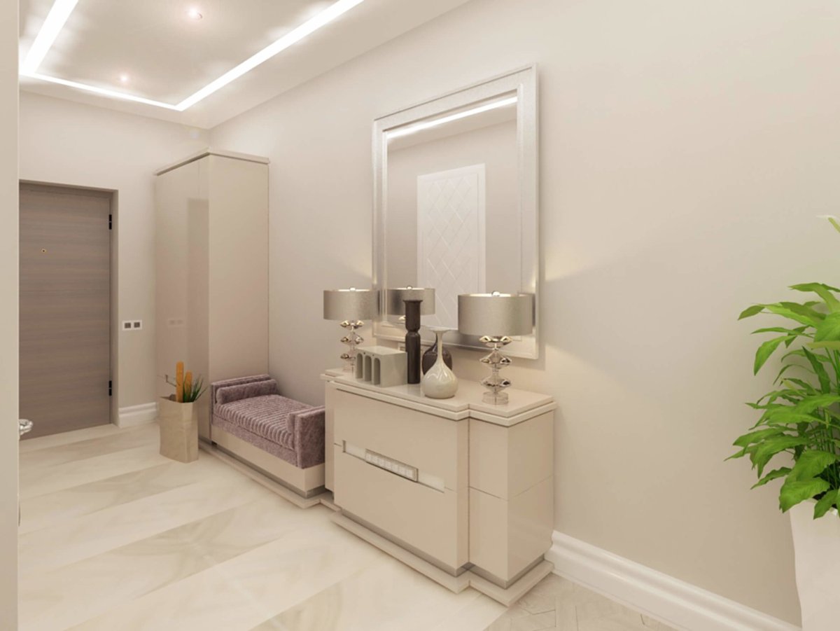 Бежевая прихожая интерьер