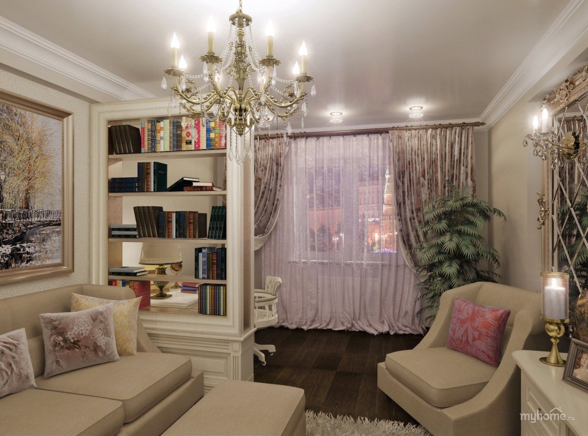 Кухня гостиная с рабочим местом