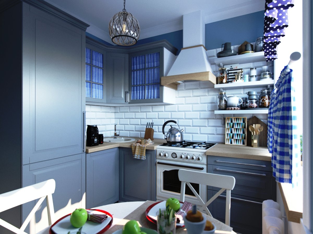 Кухня икеа Акстад синяя