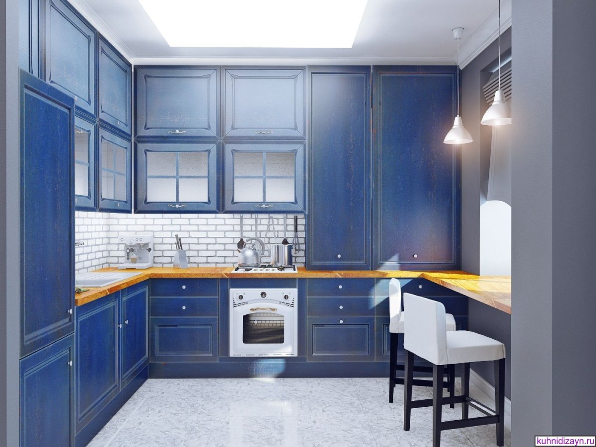 Кухня метод икеа синяя