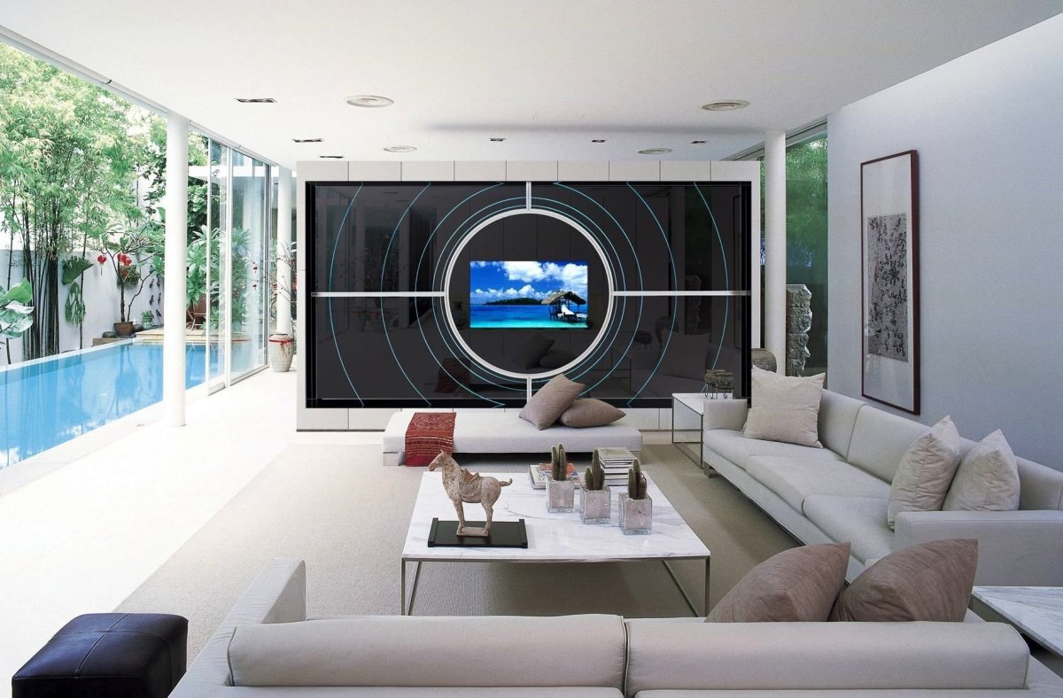 Обои на телевизор стол