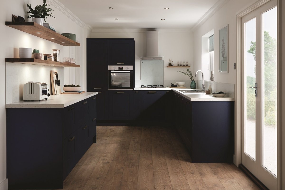 Тёмно-синие кухни фото папа
