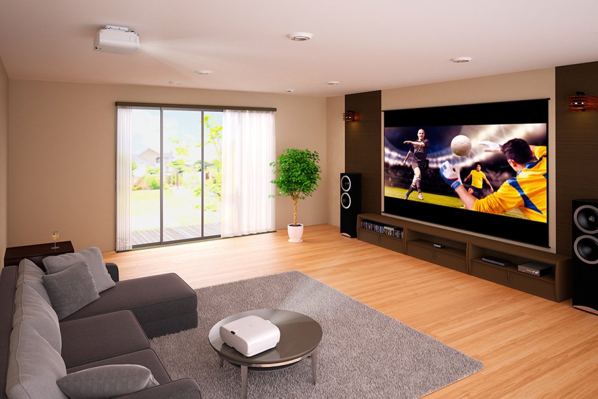 Проектор в интерьере гостиной