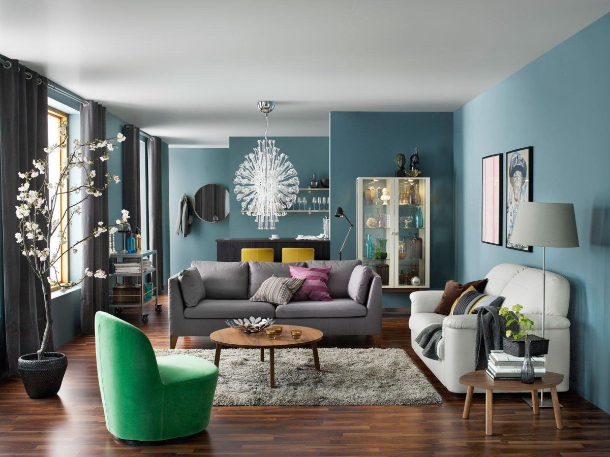 Темные стены в интерьере