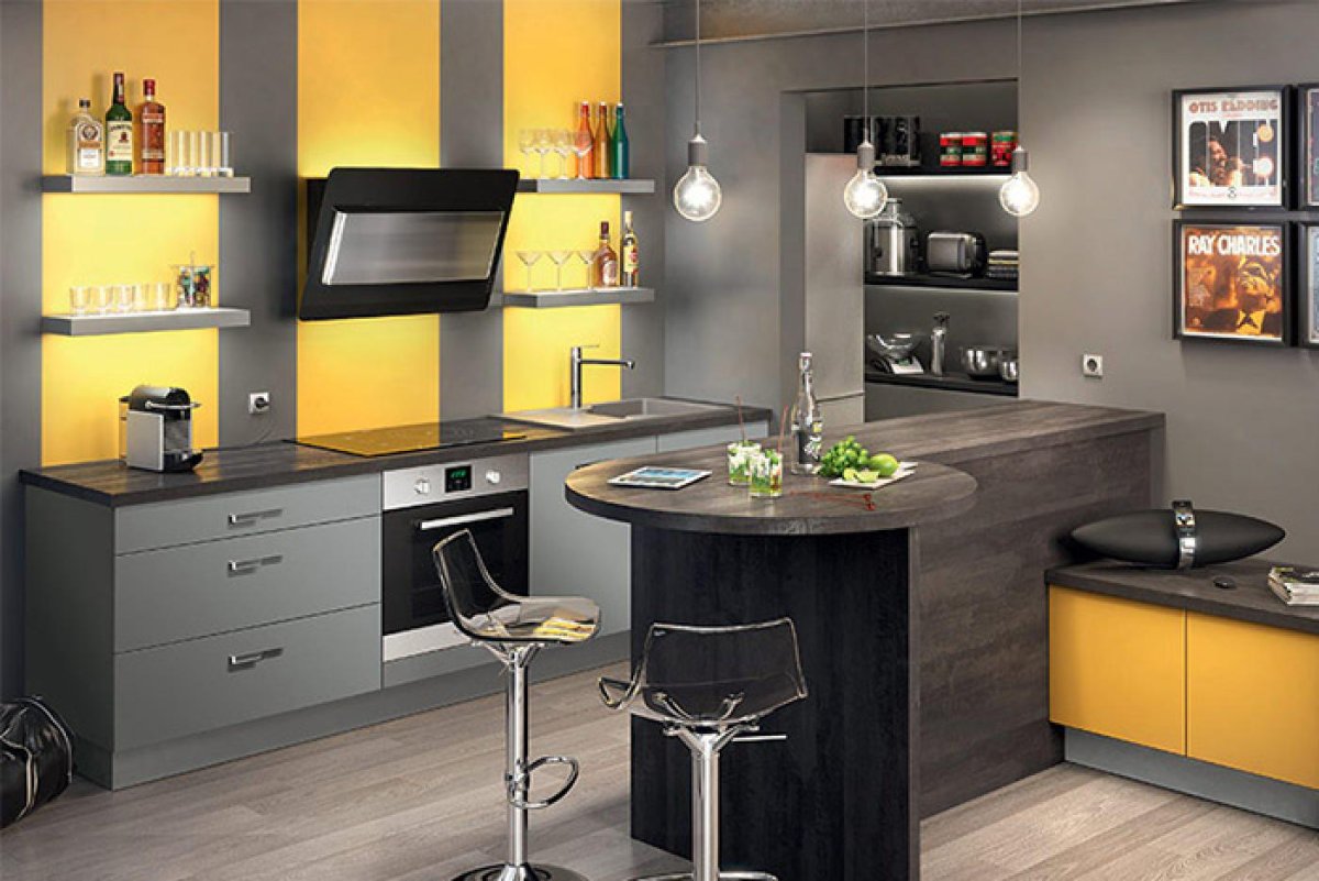 Барная стойка в стиле лофт для кухни