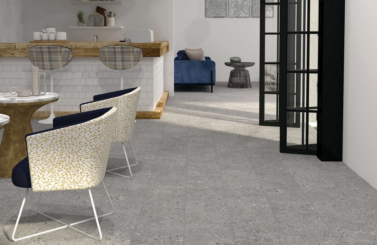 Стол терраццо графит