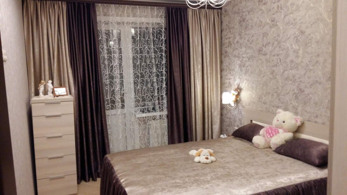 Спальня в шоколадно бежевых тонах