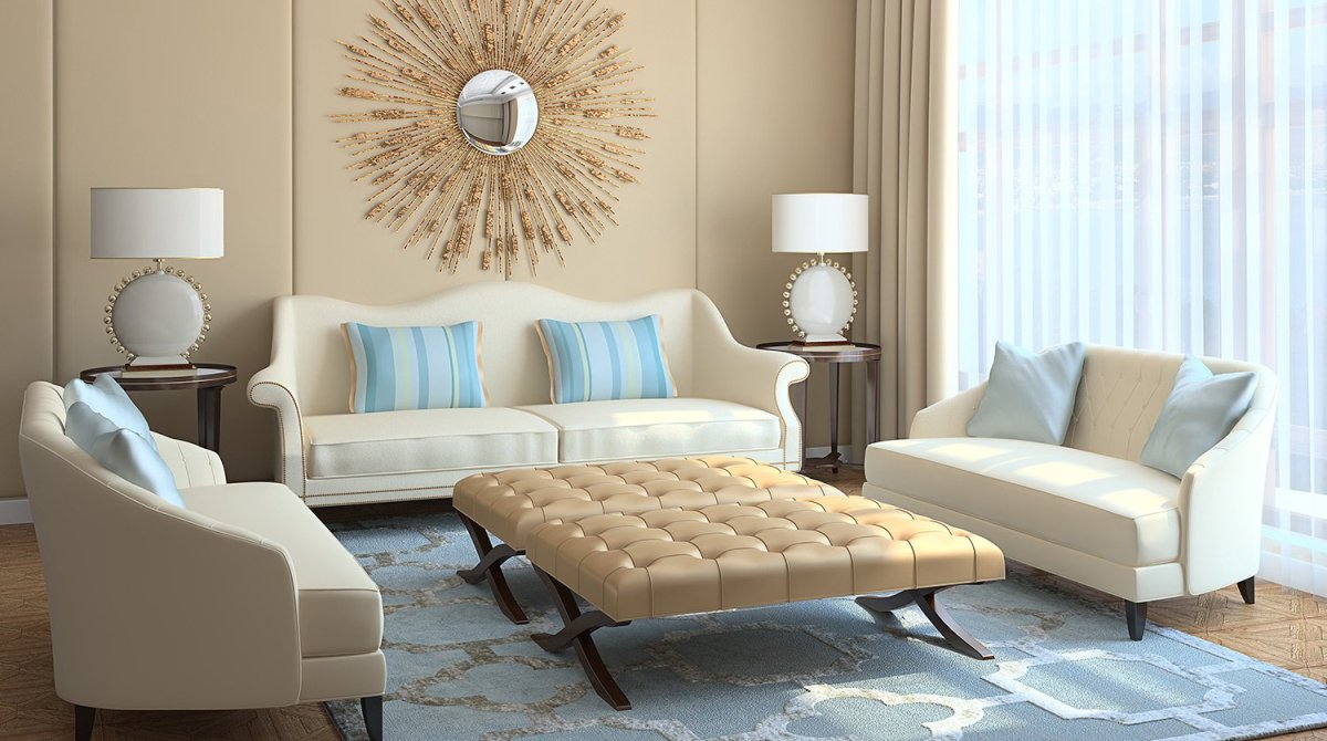 Монохром бежевый в спальне