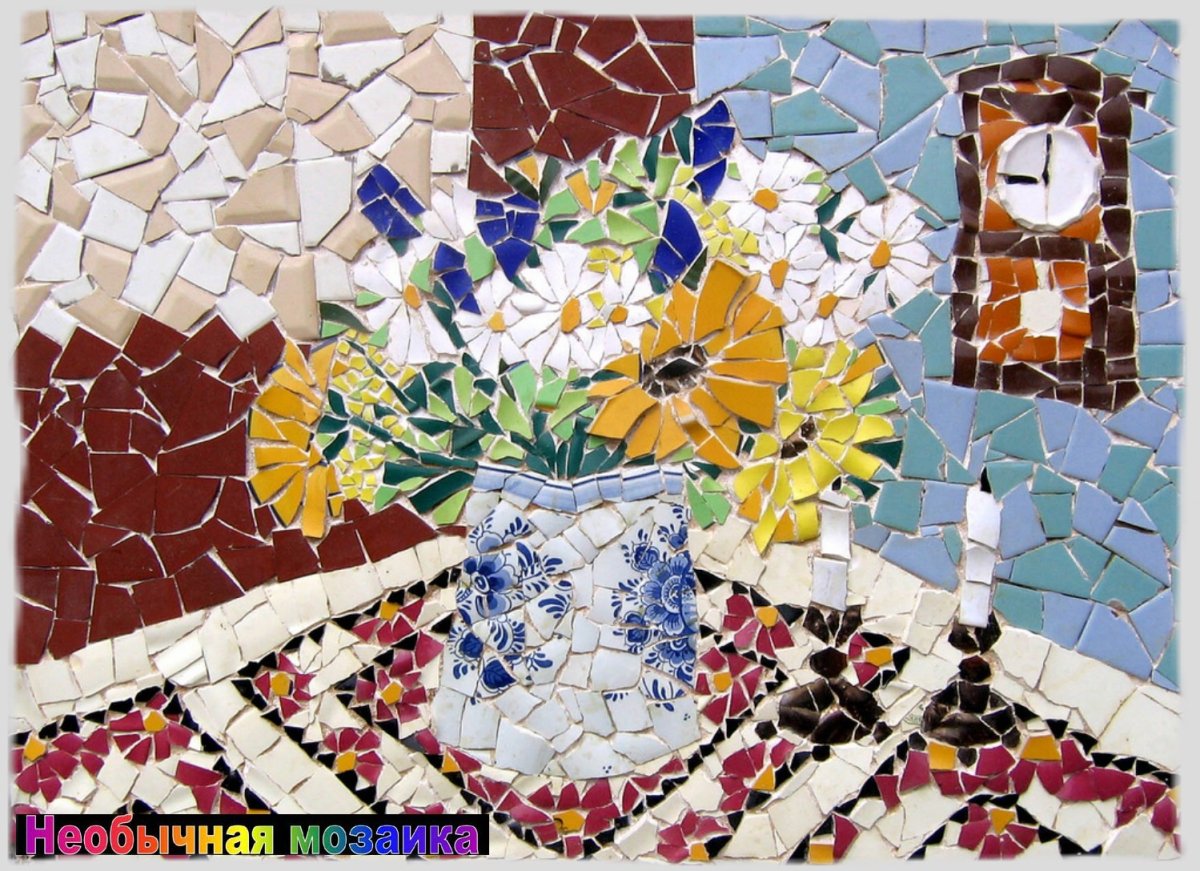 Цветы бумажная мозаика