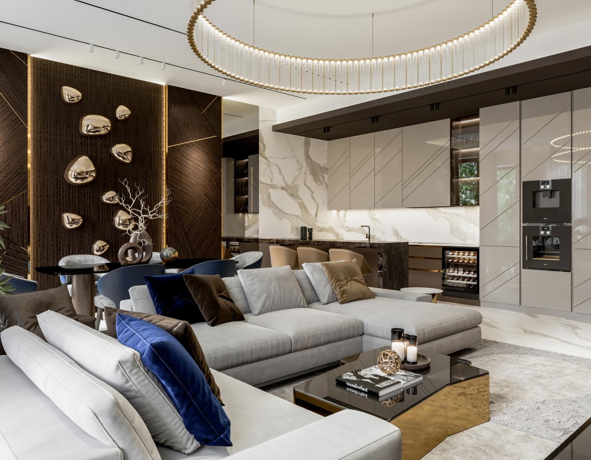 Интерьер с натянутыми потоокамм