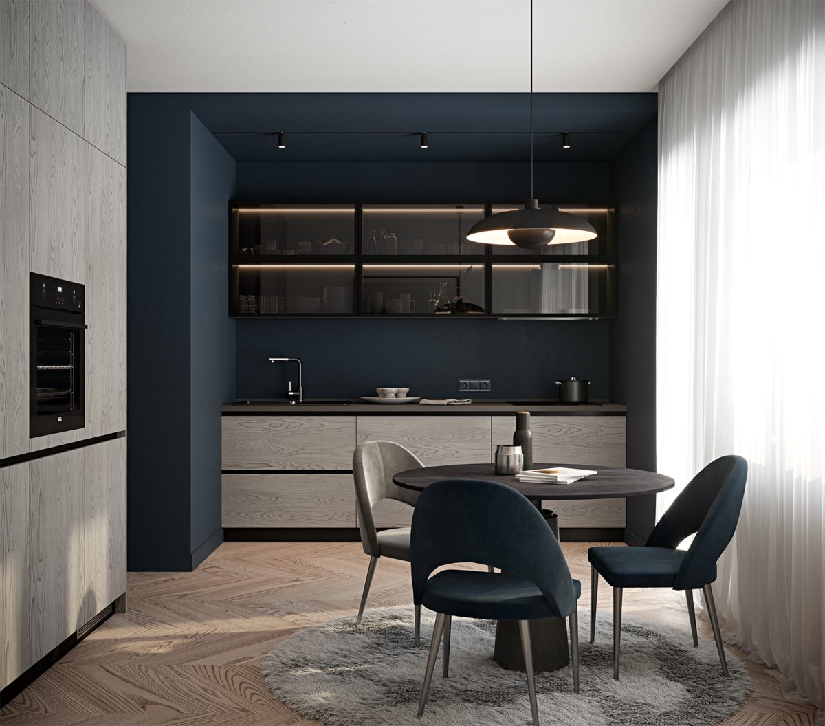 Кухня графитового цвета