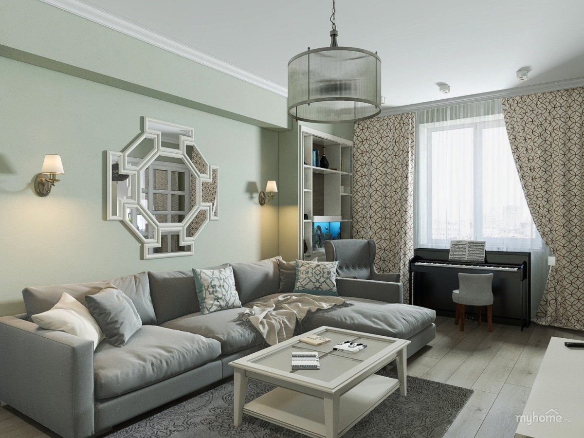 Интерьер гостиной в сталинке