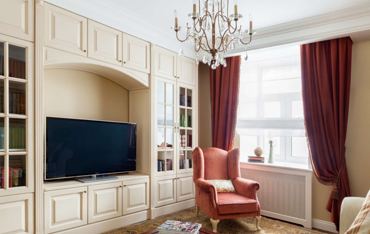 Интерьер гостиной в сталинке