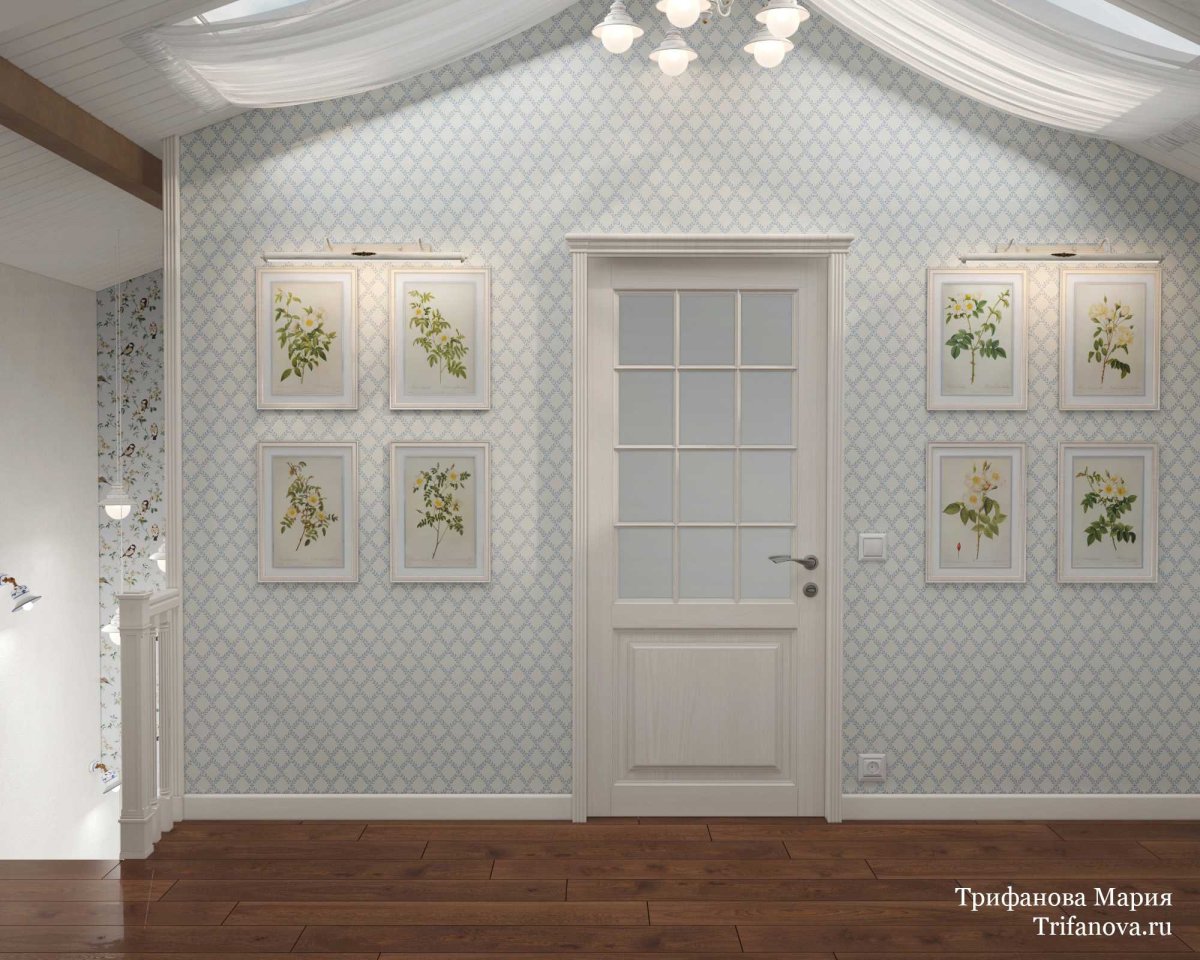 Коридор в зеленом стиле Прованс