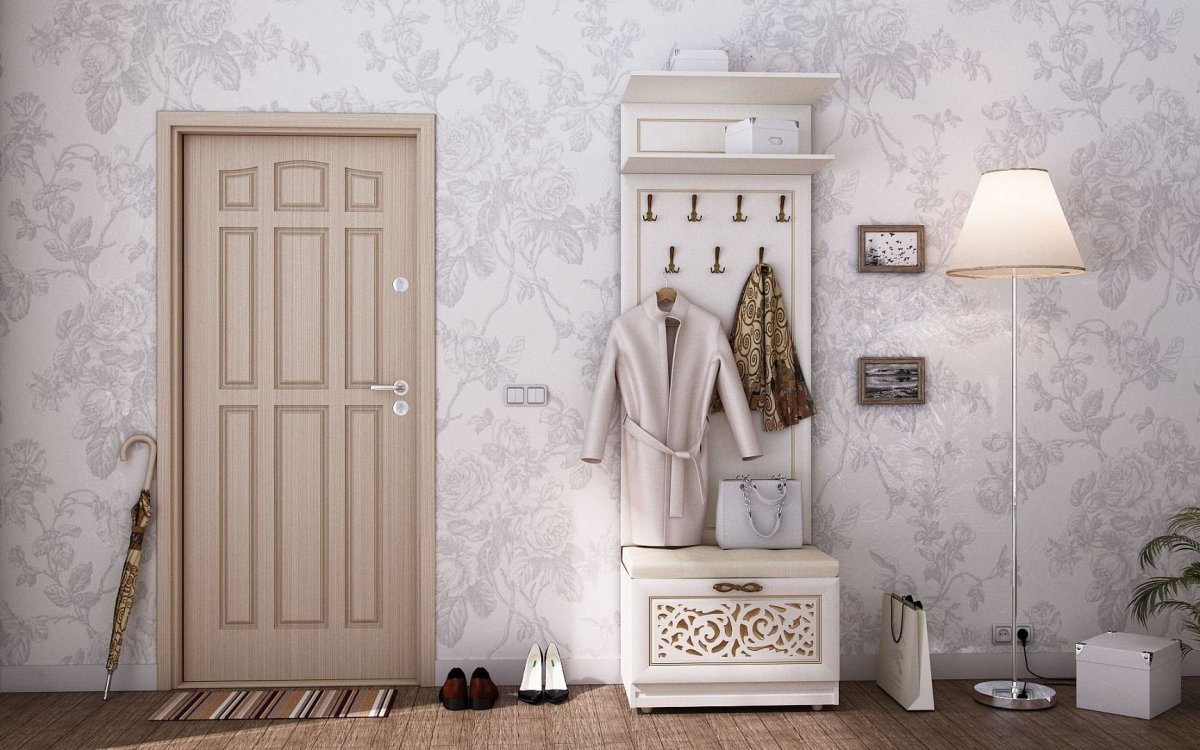 Прихожая из досок в прованском стиле