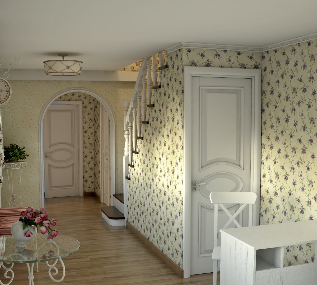 Вид комнаты в стиле Прованс для скрапбукинга