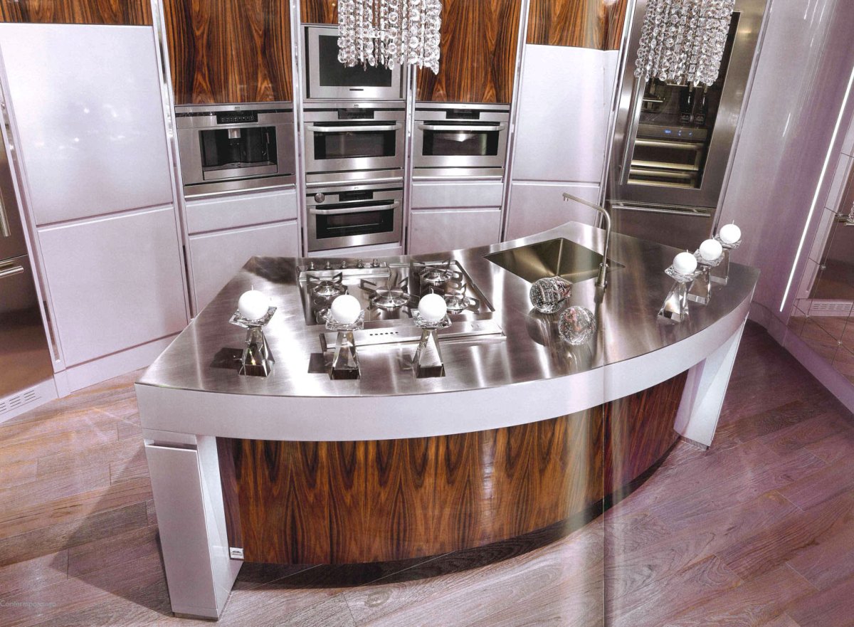 Сиреневая столешница для кухни