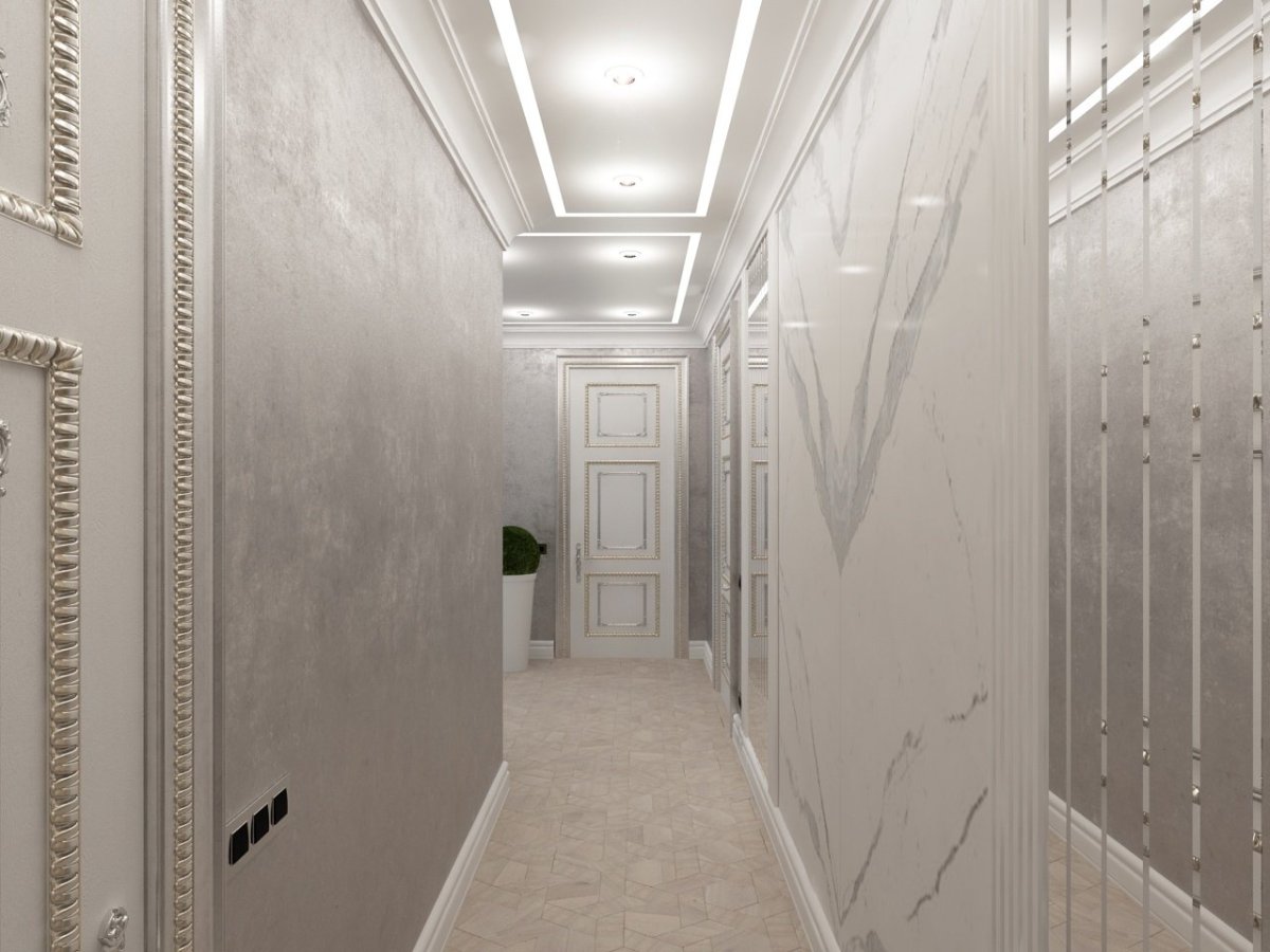 Венецианская штукатурка шелк коридор