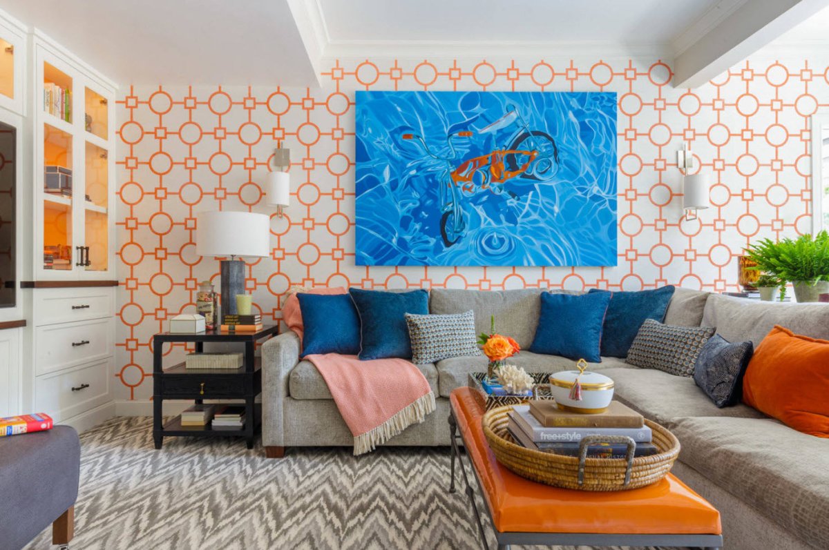 Оранжевая кухня в интерьере