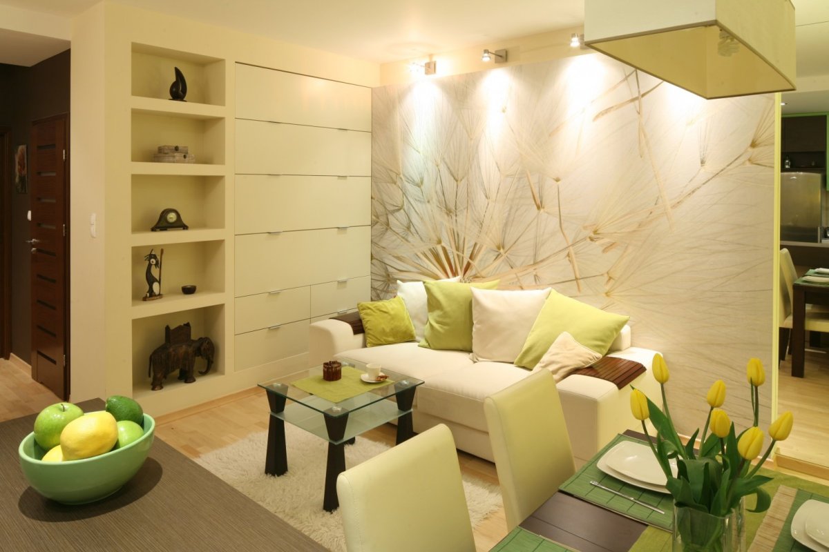 Гостиная в эко стиле бежевый