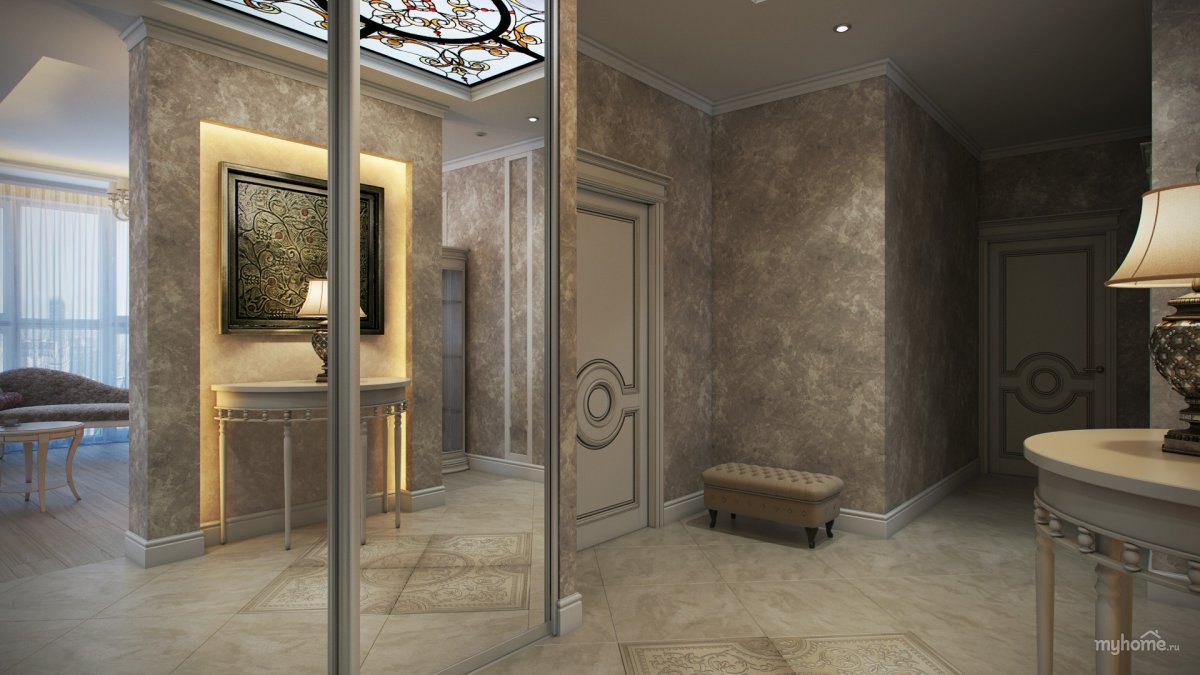 Венецианская штукатурка коридор мрамор