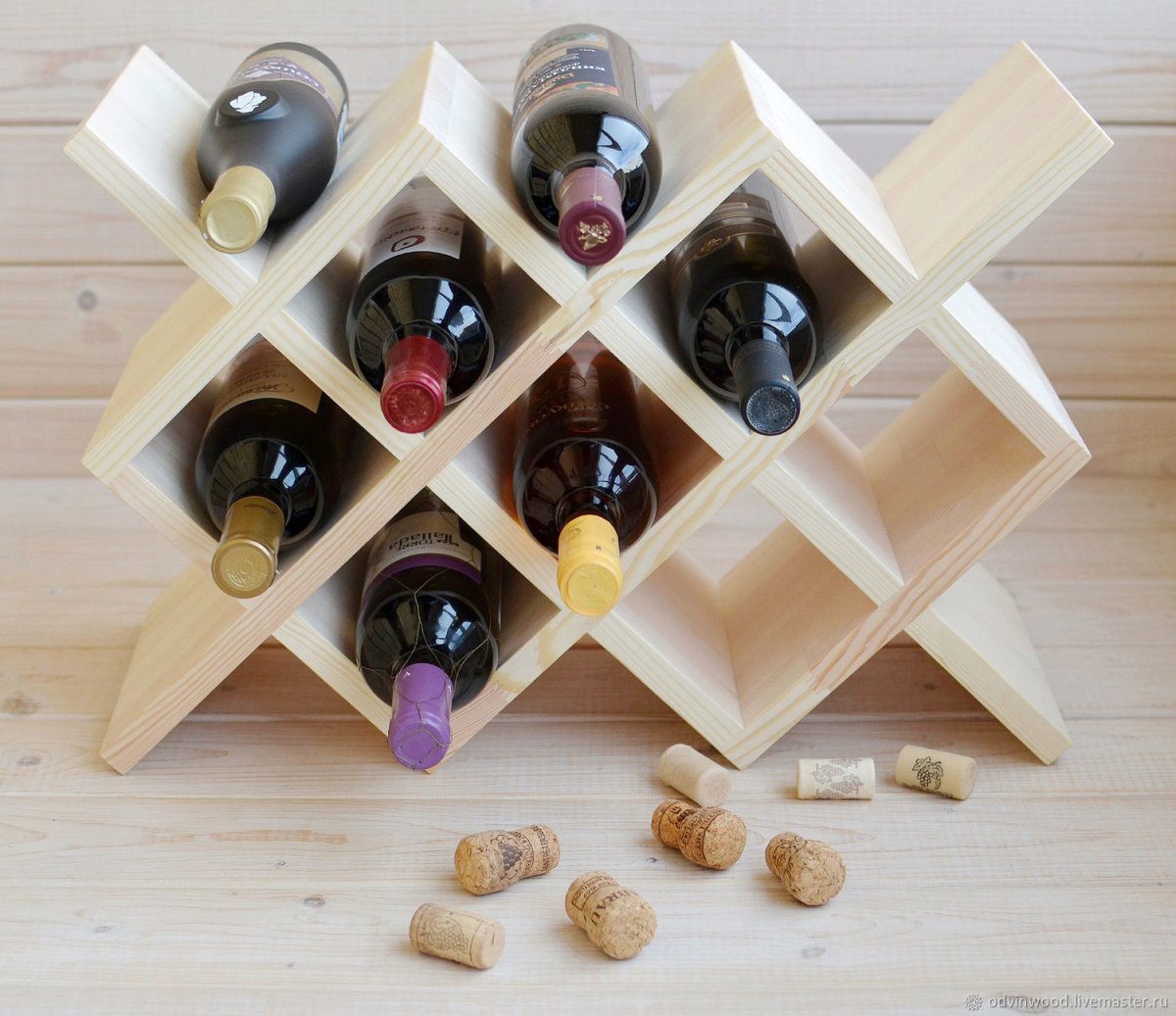 Барная полка для бутылок и бокалов