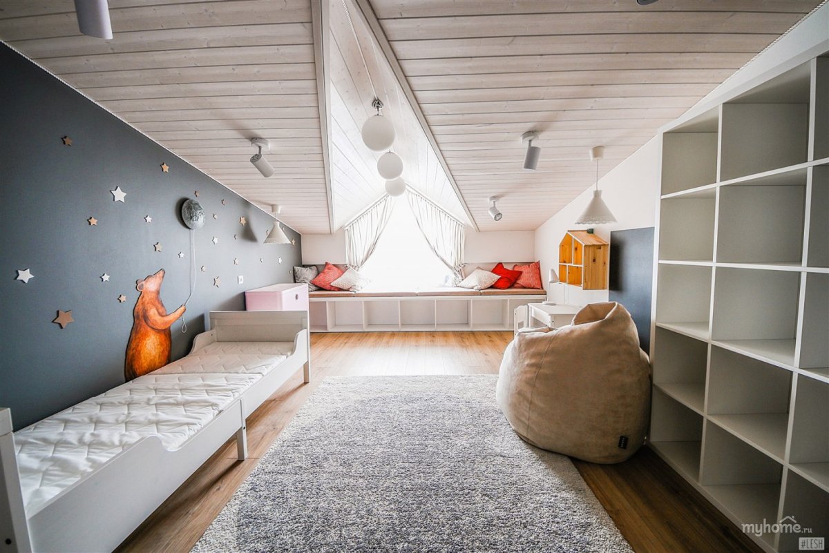 Мансардная комната интерьер