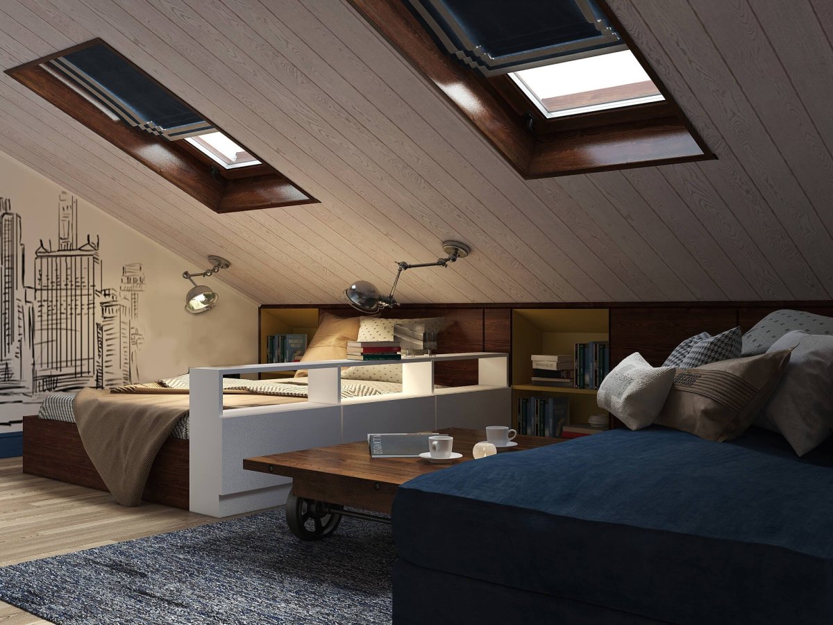 Отделка мансардного этажа в современном стиле