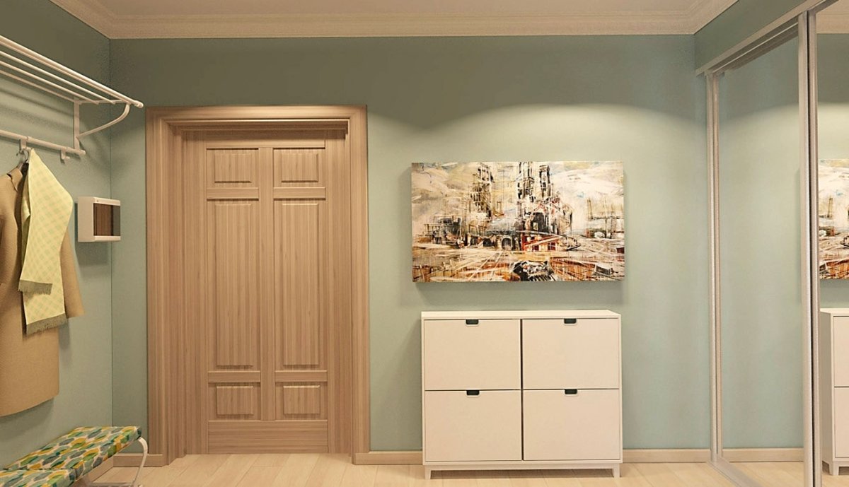 Полосатые обои в прихожей