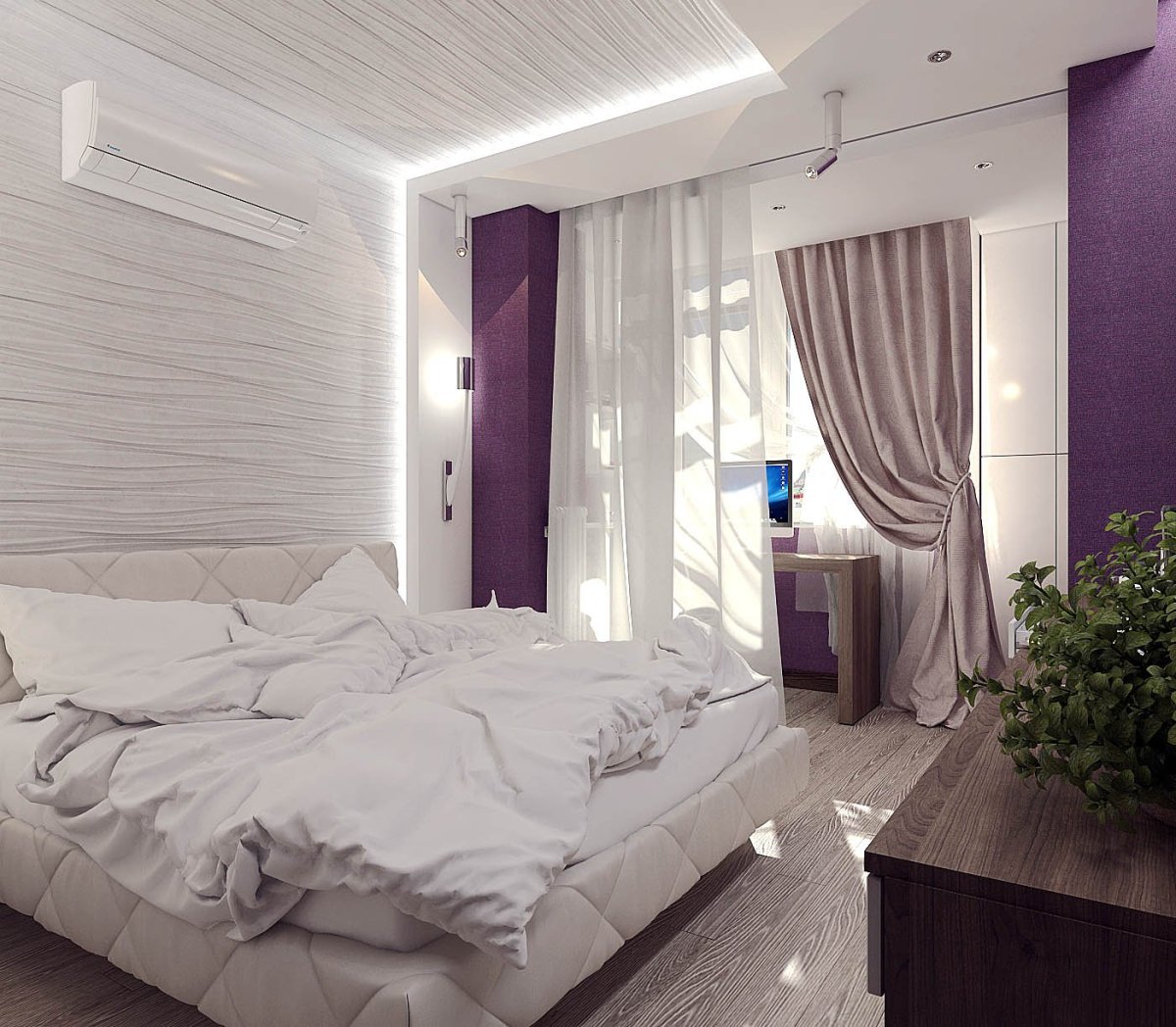 комната спальня в современном стиле для семейной пары