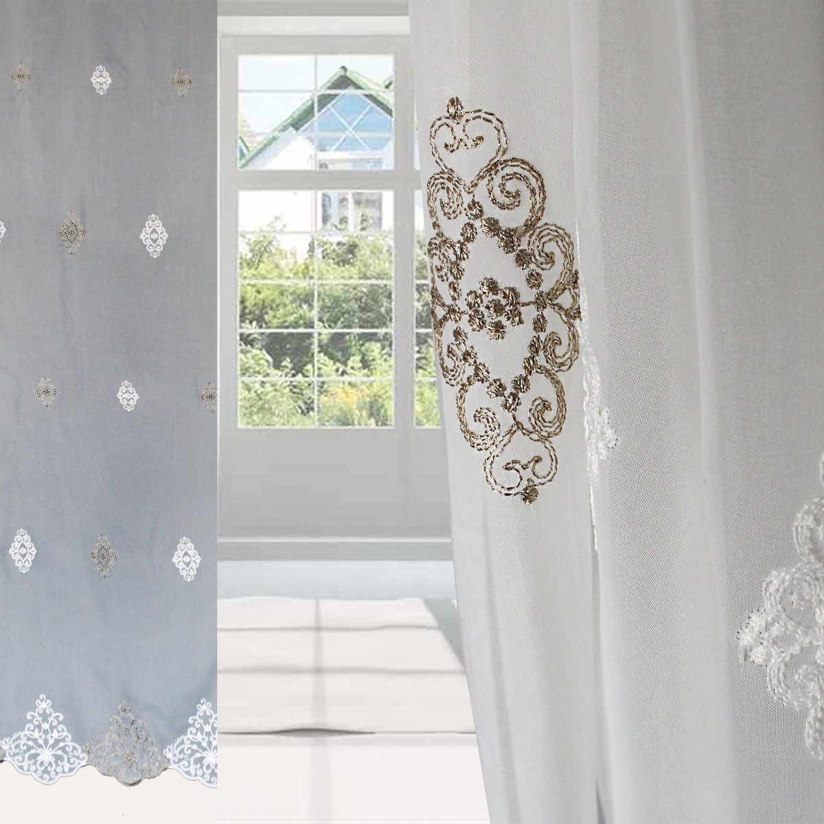 Тюль в цветочек