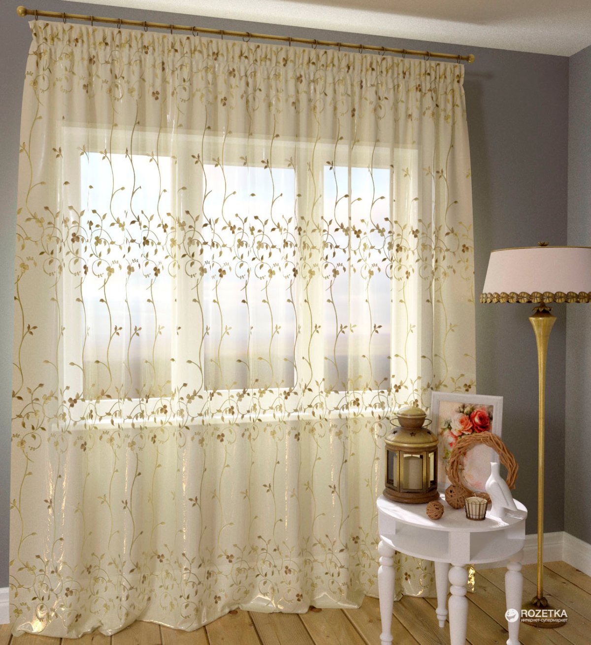 Тюль с вышивкой в интерьере