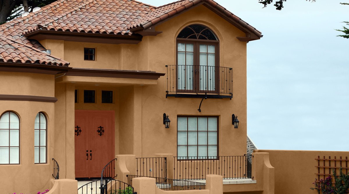 Красивая штукатурка фасада