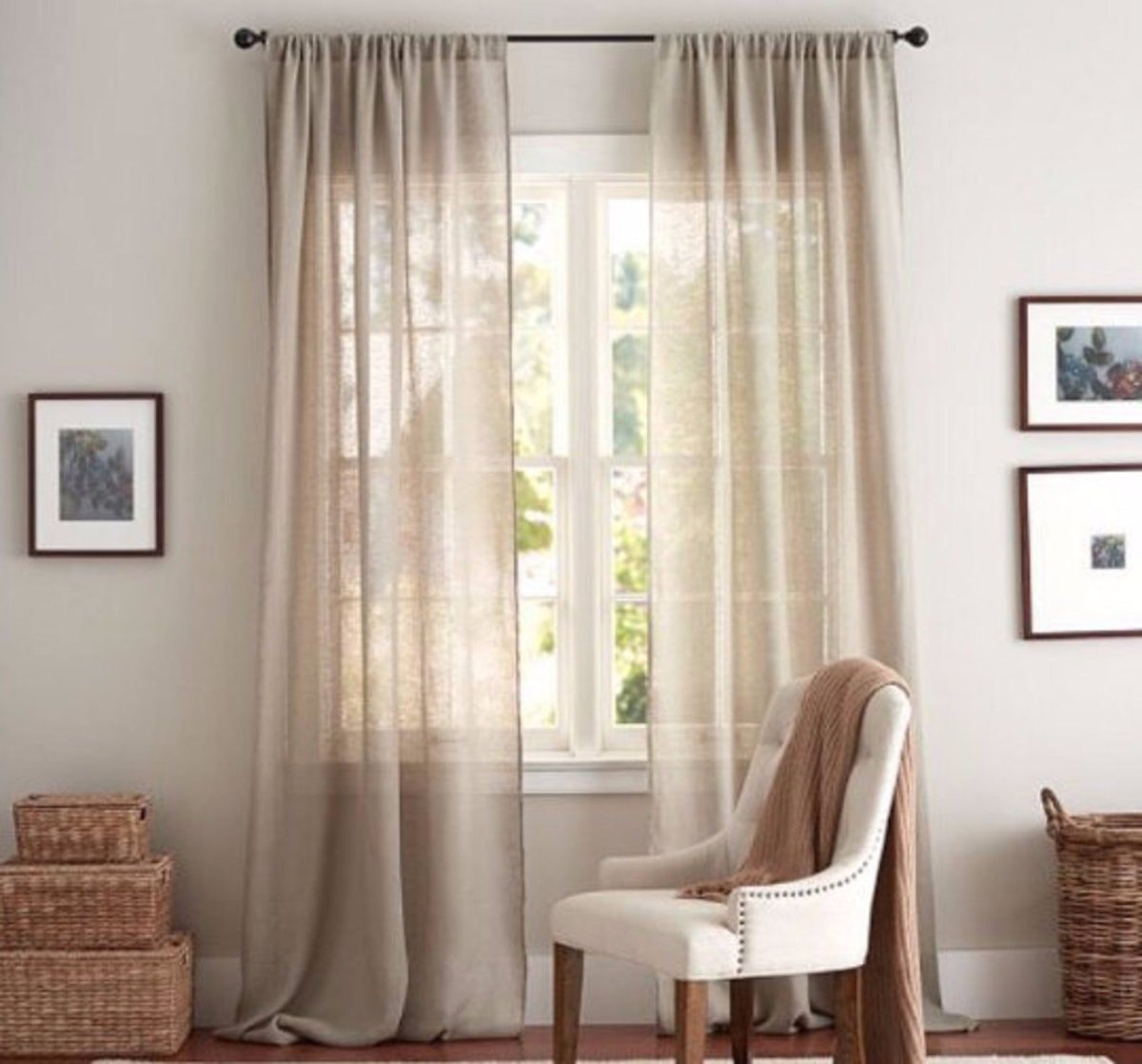 Тонкий лен для штор