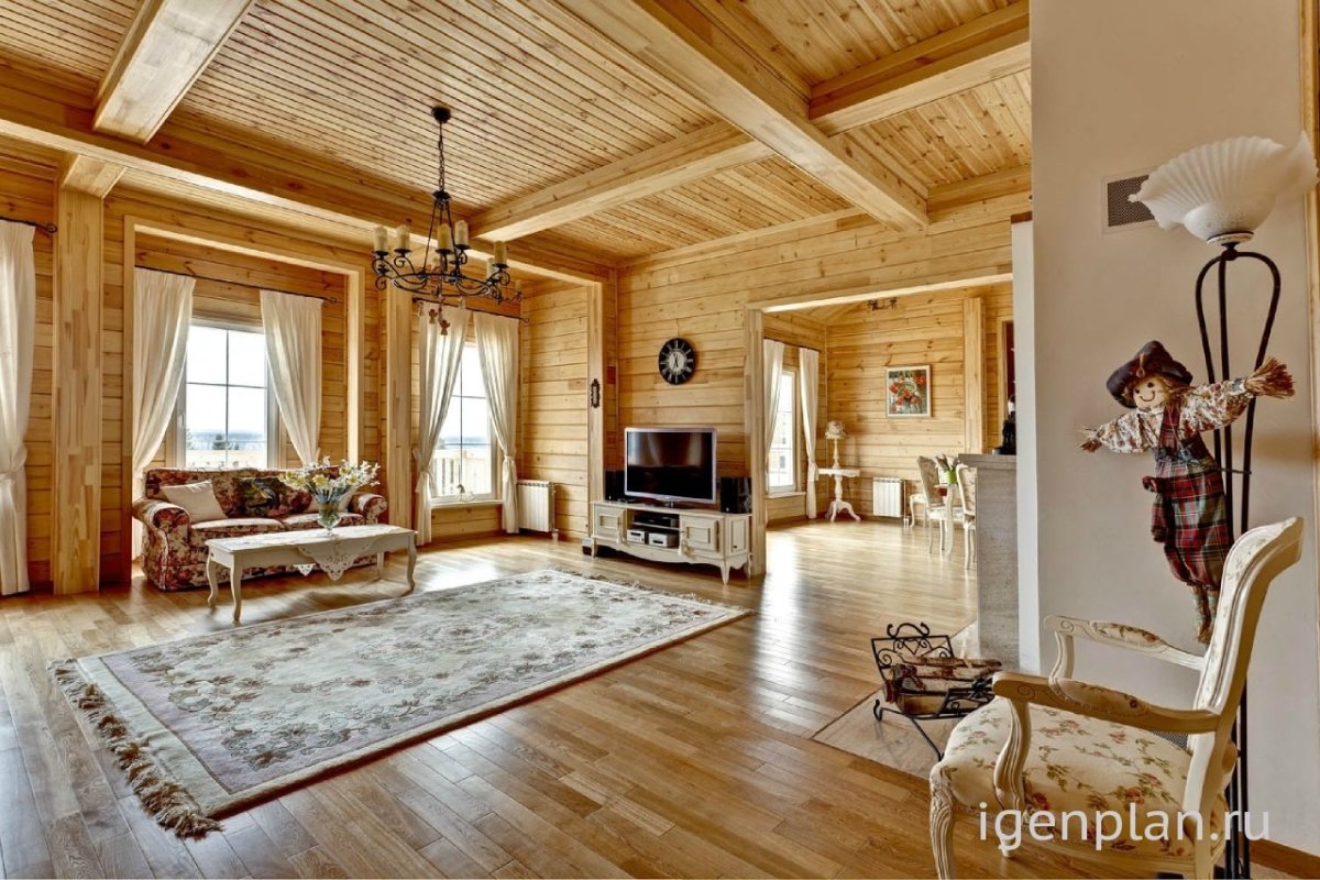 Деревянный дом в стиле русской усадьбы