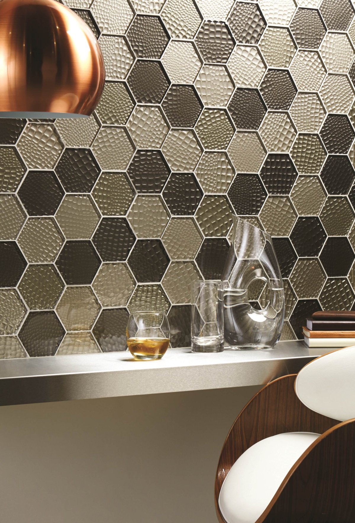 Мозаика соты для кухни на фартук