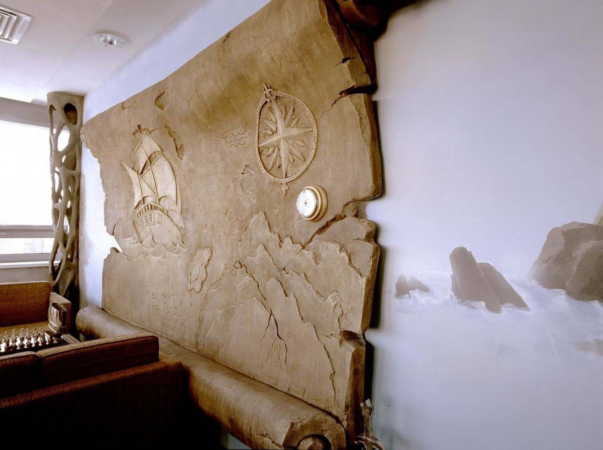 Фотообои под камень в интерьере