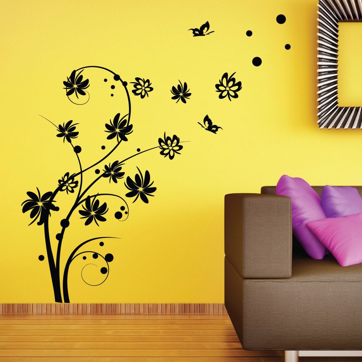 Трафарет цветы для покраски стен