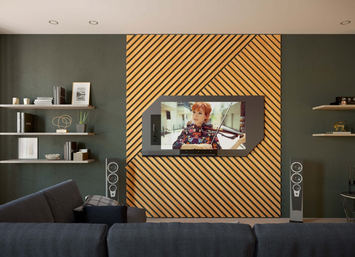 Телевизор встраиваемый в фасад кухни