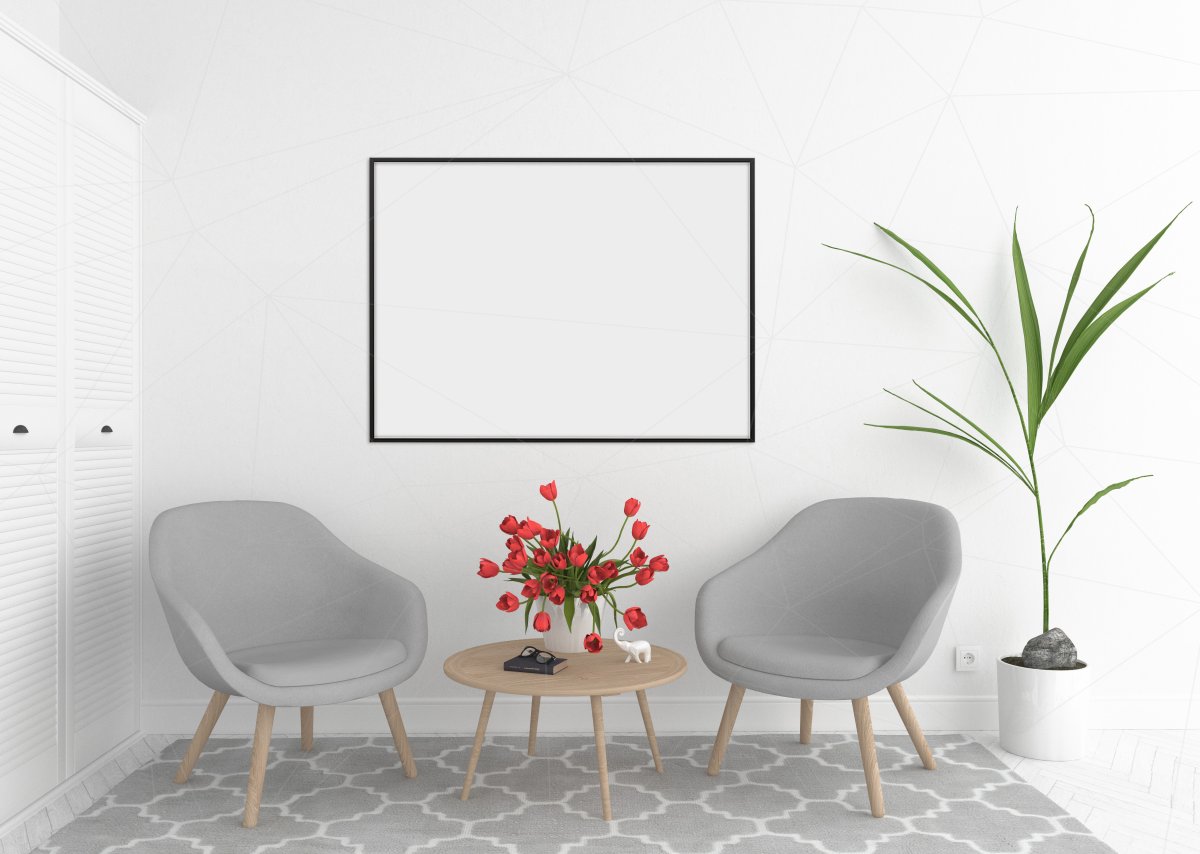 Интерьер комнаты мокап