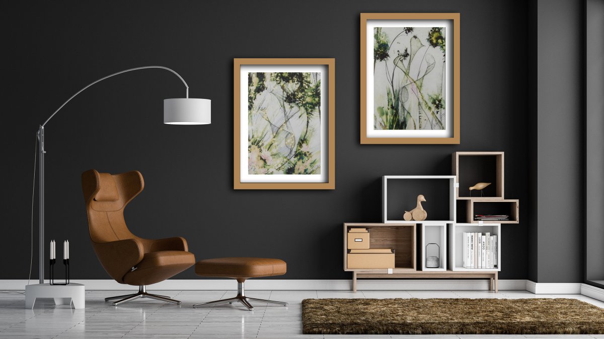 Мокап картина на стене