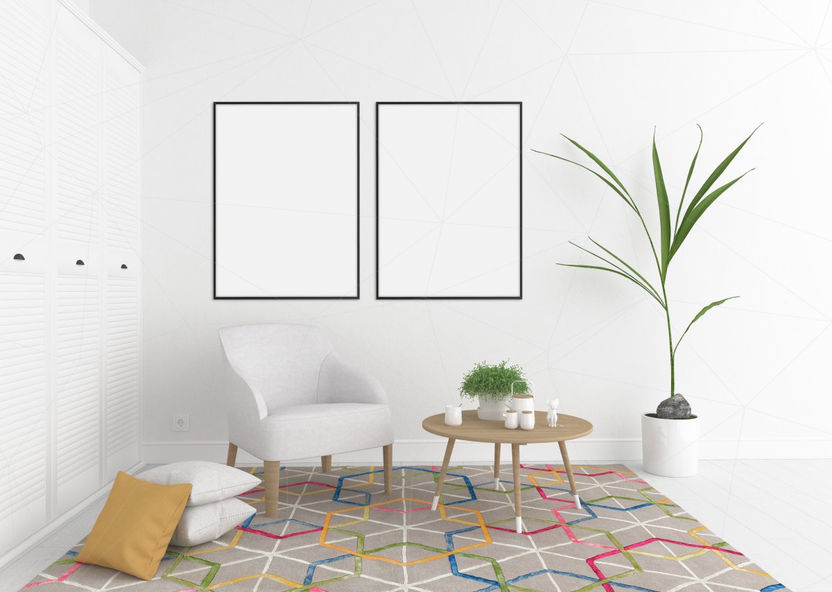 Двери в интерьере мокап