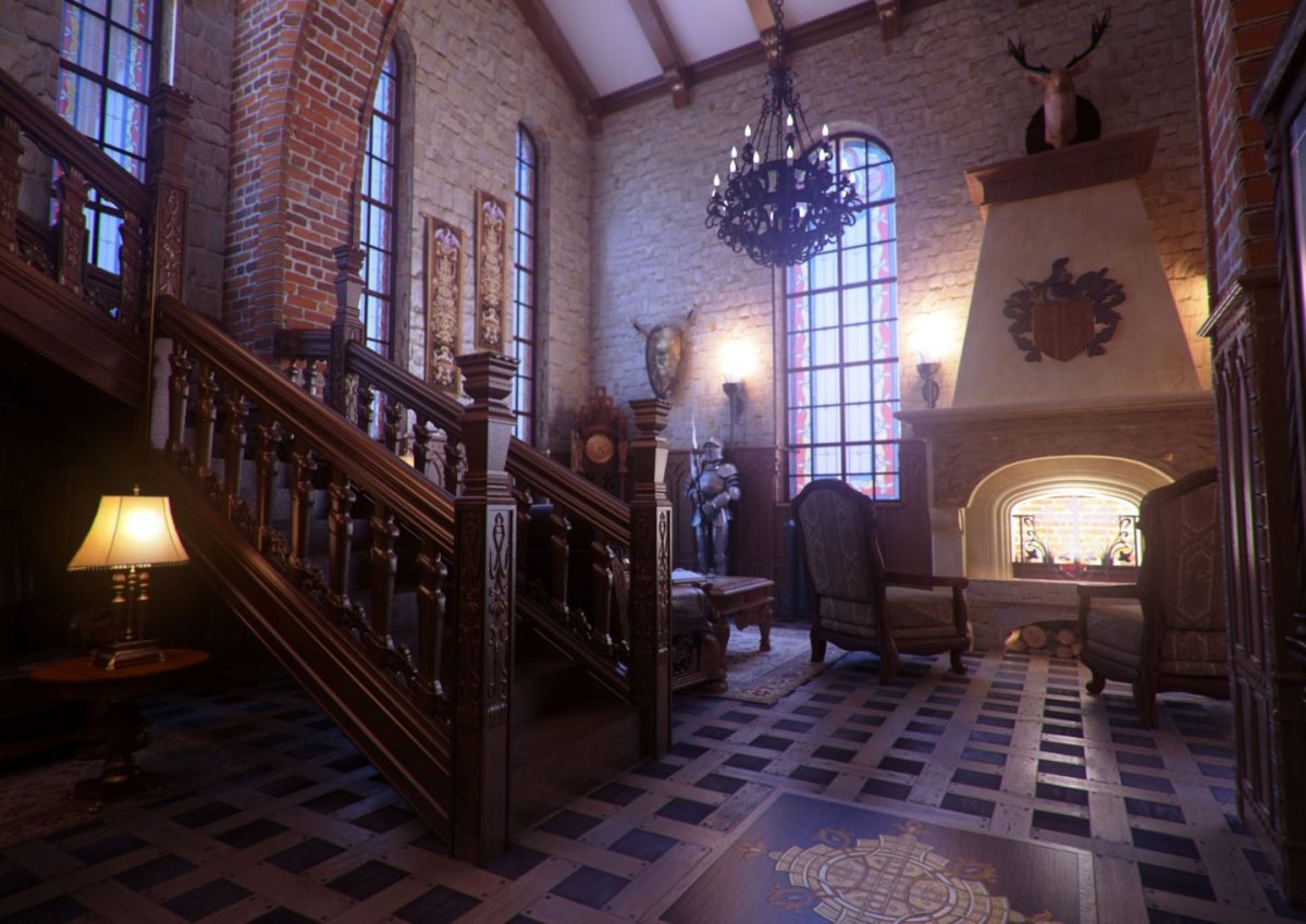 Интерьер средневекового дворца - Вернер Карл