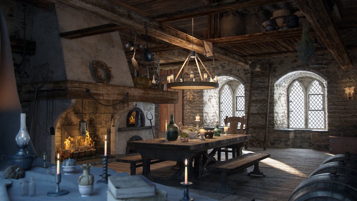 Стиль Нео-Тюдор интерьер