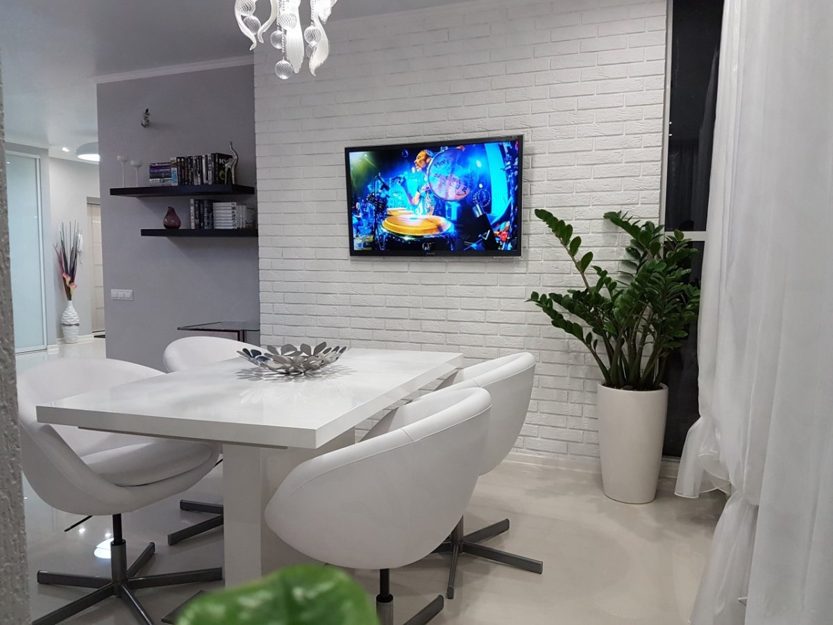 Телевизор в интерьере кухни