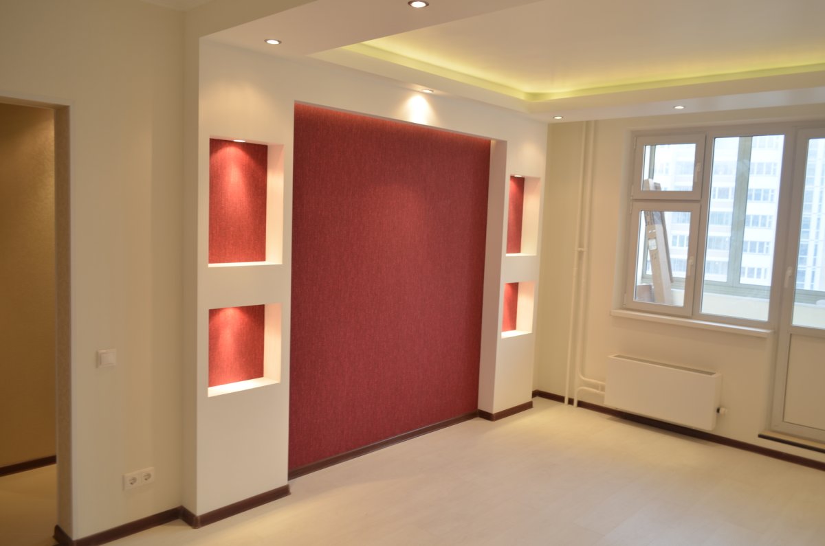 Короб из гипсокартона в комнате