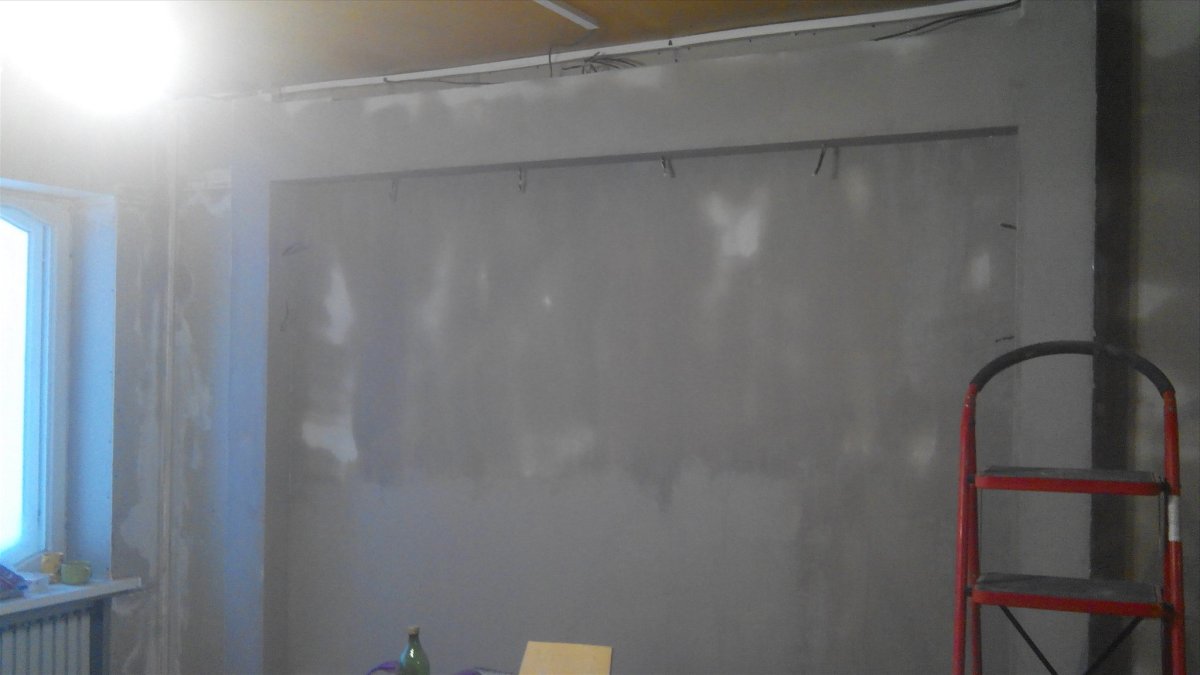 Отделка гипсокартона под обои