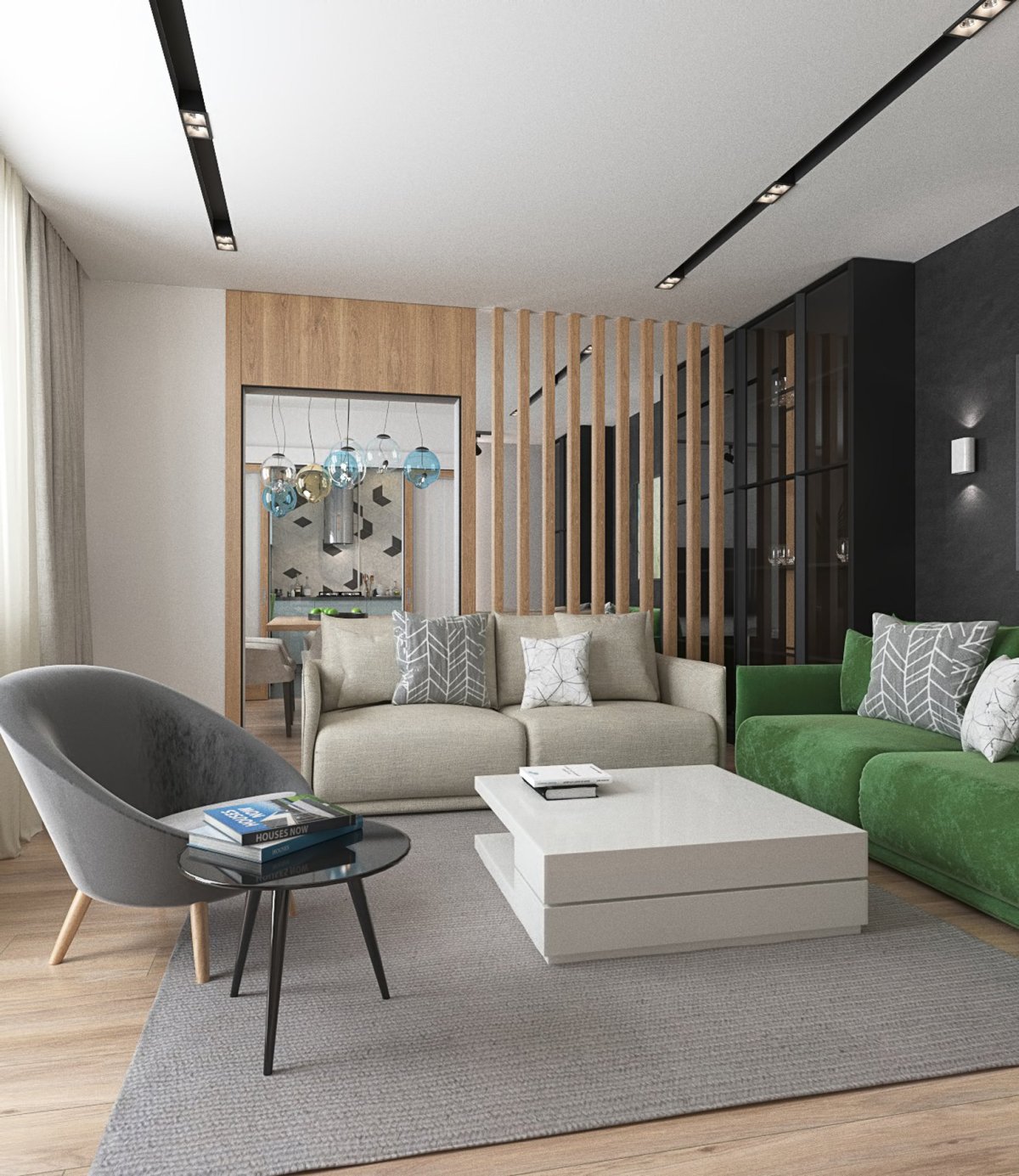 Баня гостиная в серых тонах