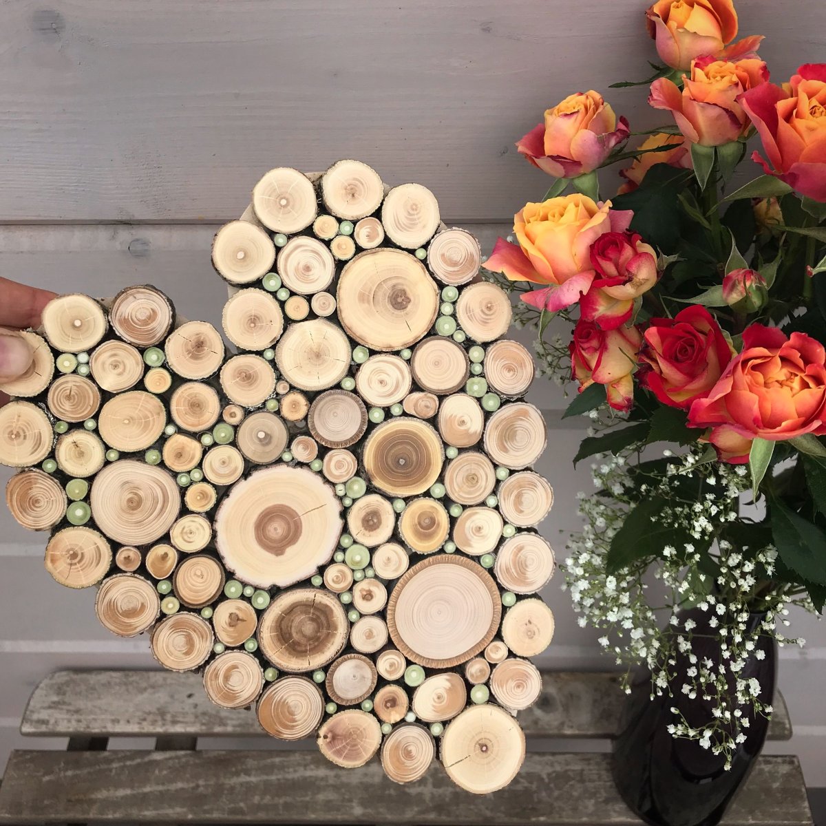 Спилы дерева в интерьере