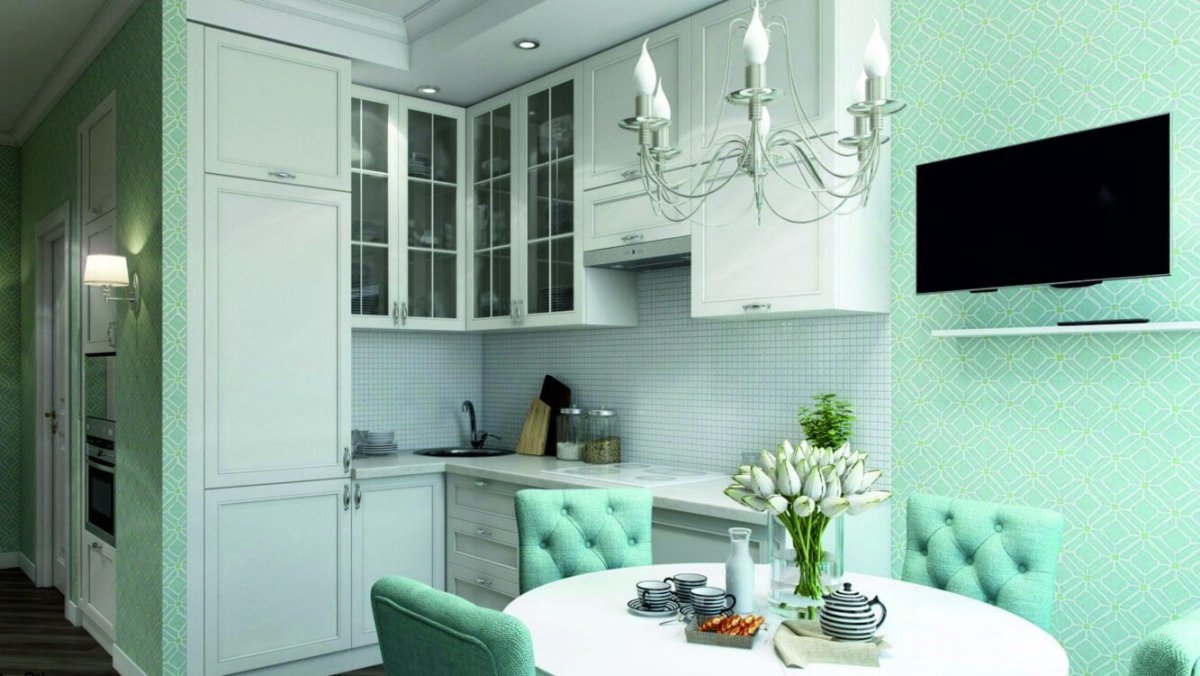 Кухня Прованс бирюза